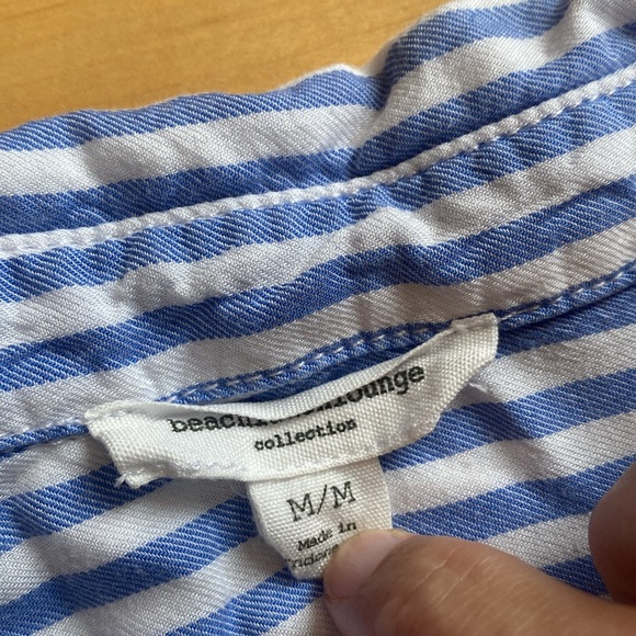 beachlunchlounge Blue/White Stripe Button Down - Picture 7 of 8